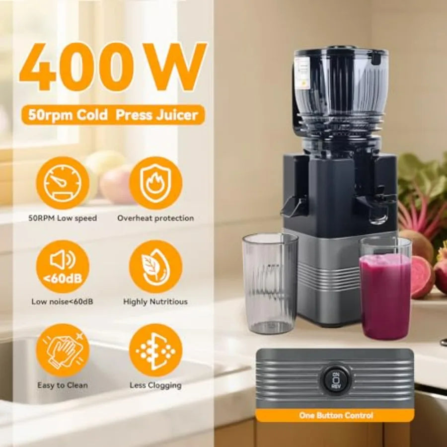 5.8" Extra Wide Feed Chute Cold Press Juicer – Slow Masticating