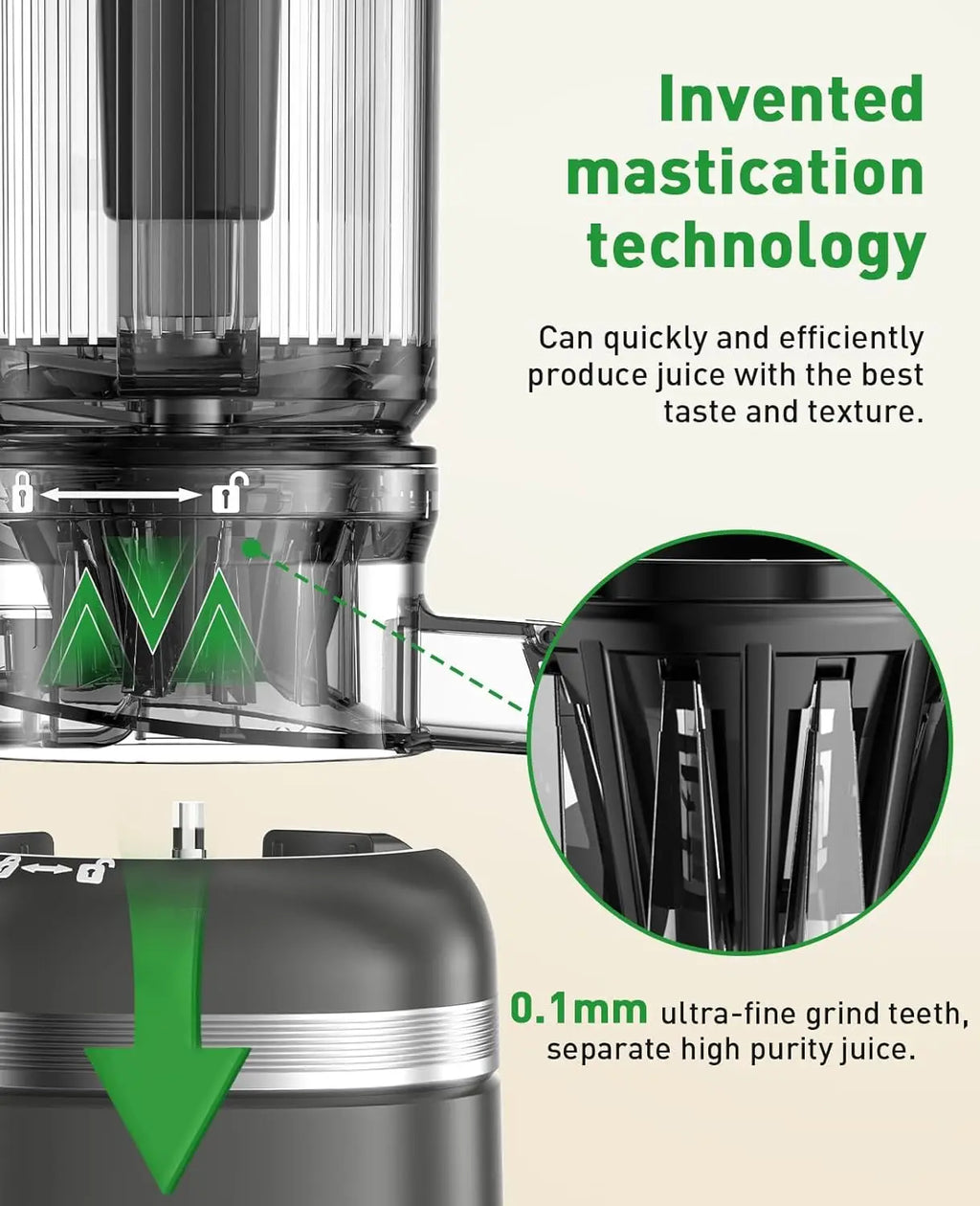 Next-Gen Cold Press Juicer with Built-in Blades