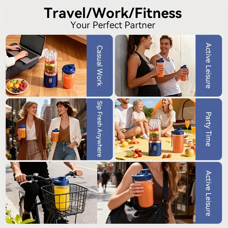 400ML Compact Portable Smoothie Blender with Auto-Clean
