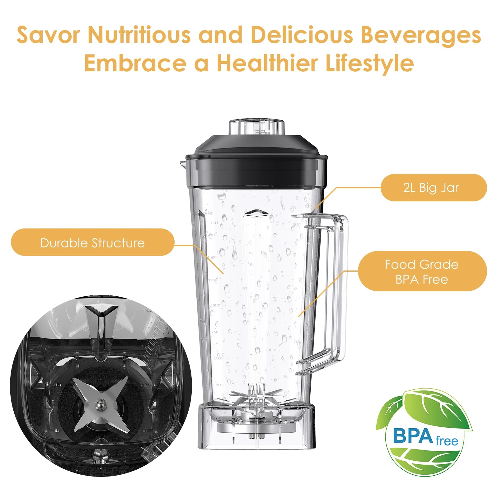 Biolomix G5200 Blender 2L- 6-Blade Multi-Purpose