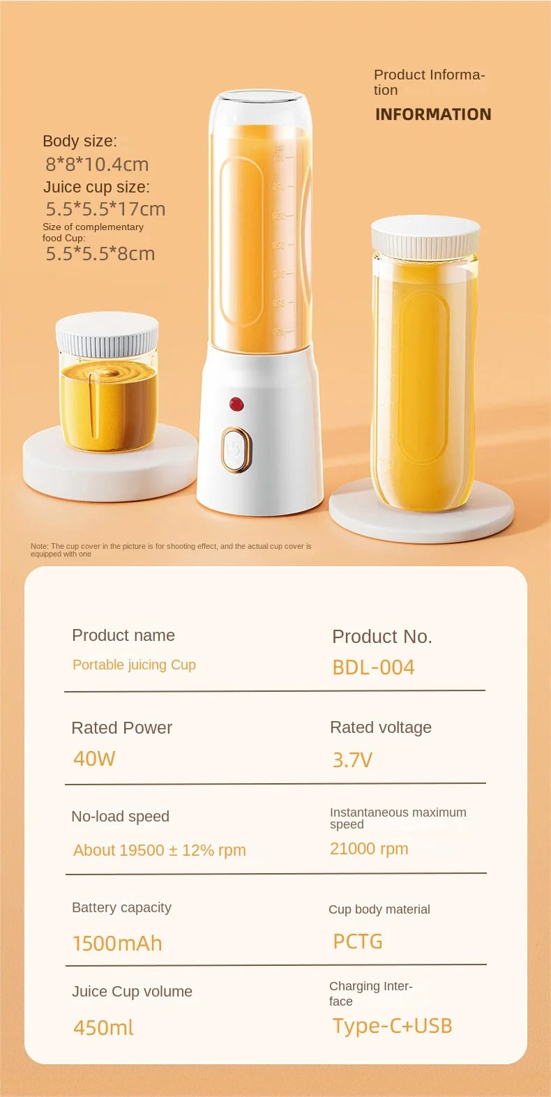Portable Smoothie Blender for Kitchen & Home