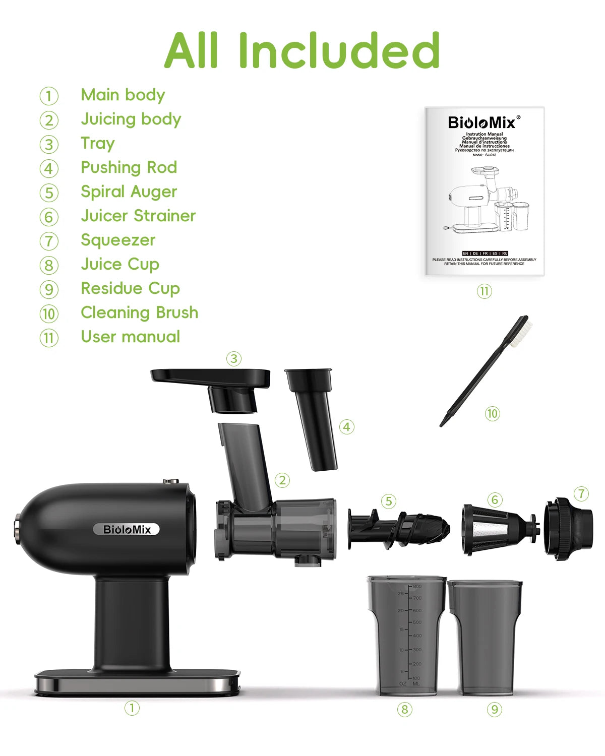 BioloMix Cold Press Slow Juicer