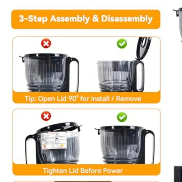 5.8" Extra Wide Feed Chute Cold Press Juicer – Slow Masticating