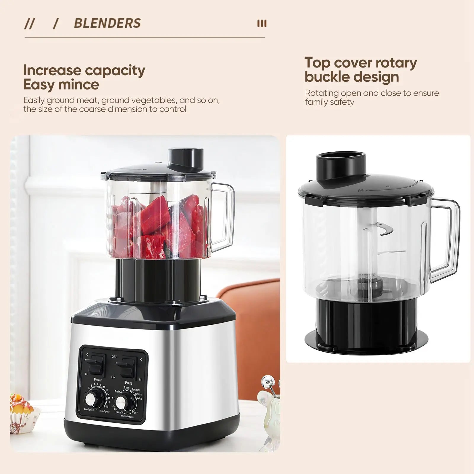 Avehrit 9500W Blender 3L – 3-in-1 Multi-Function