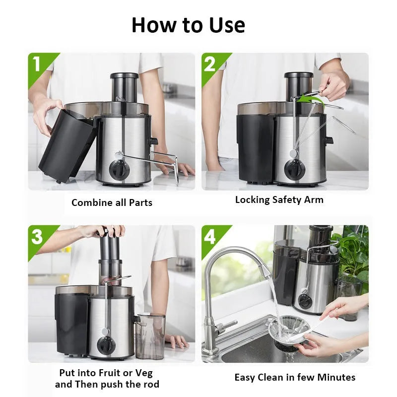 Compact Centrifugal Juicer with Large Chute