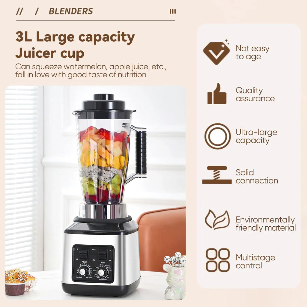 Avehrit 9500W Blender 3L – 3-in-1 Multi-Function