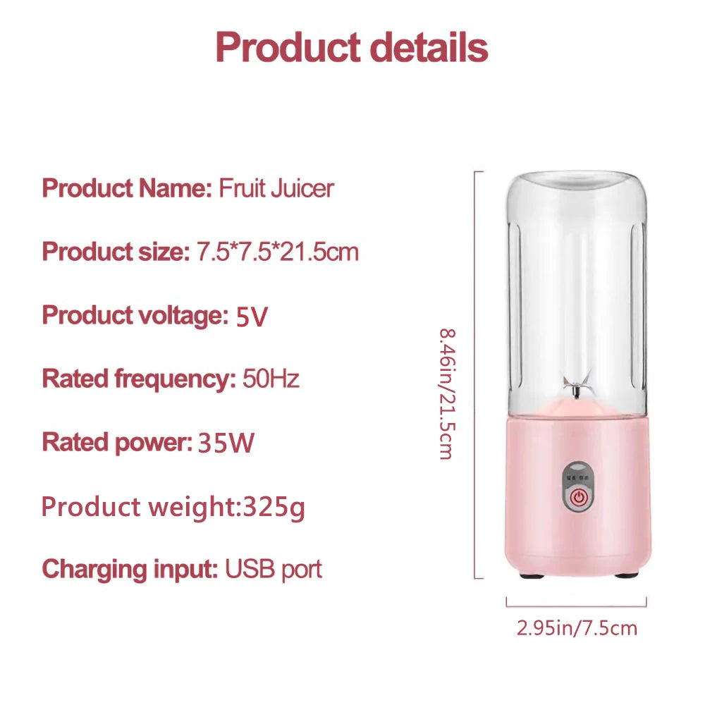 Usb Rechargeable Portable Blender 500Ml