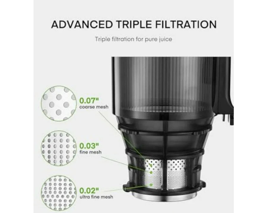 5.4" Cold Press Slow Masticating Juicer – High Yield