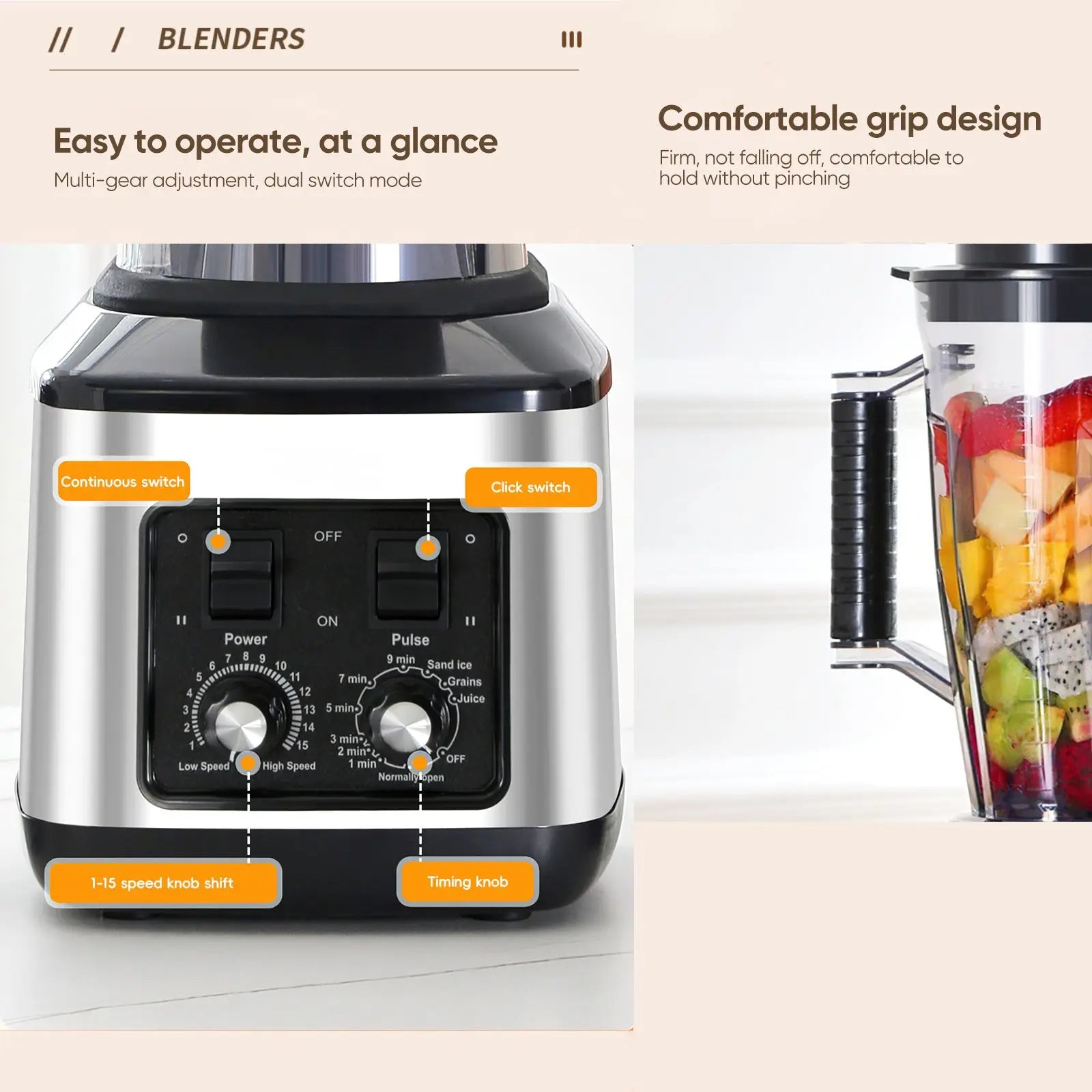 Avehrit 9500W Blender 3L – 3-in-1 Multi-Function