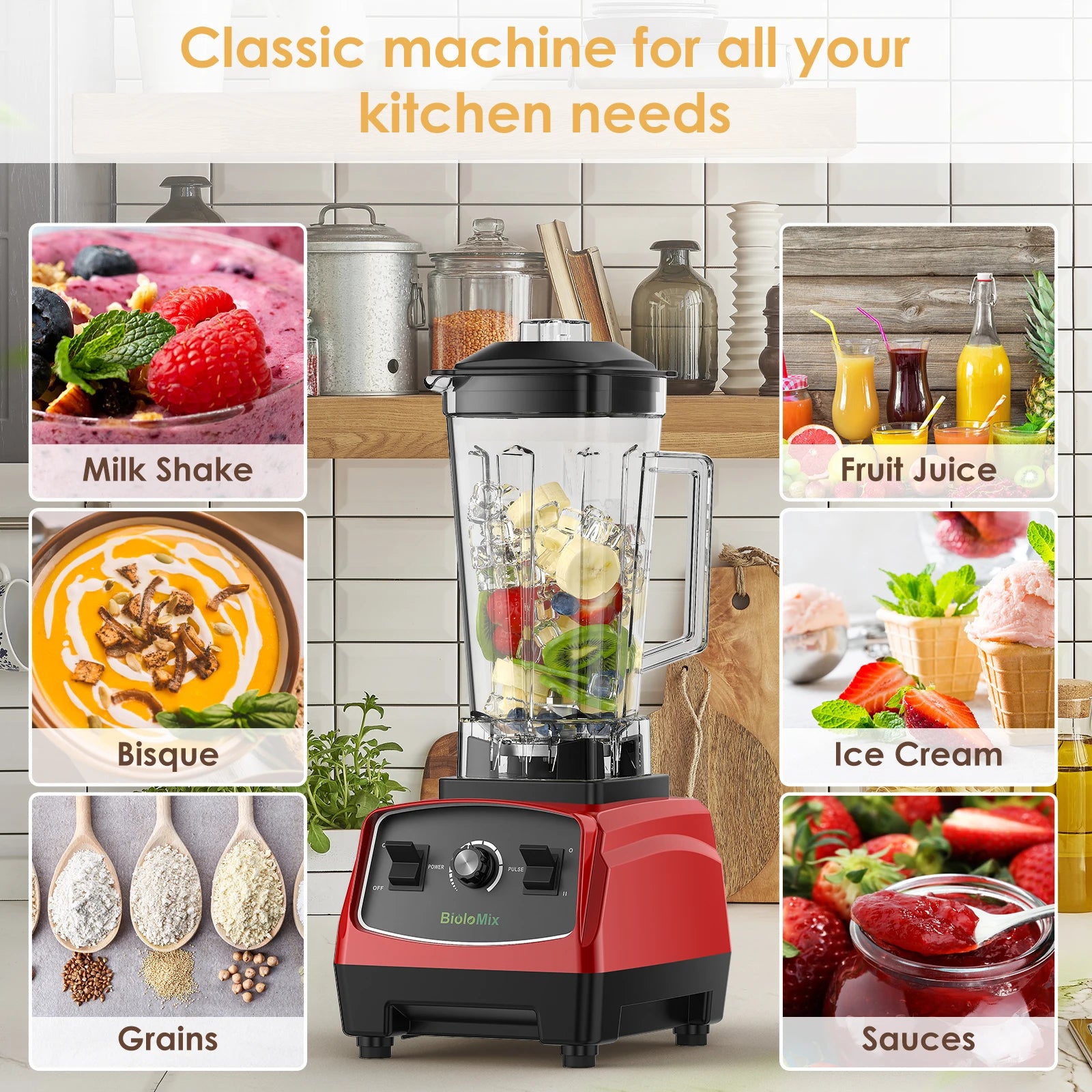 Biolomix G5200 Blender 2L- 6-Blade Multi-Purpose