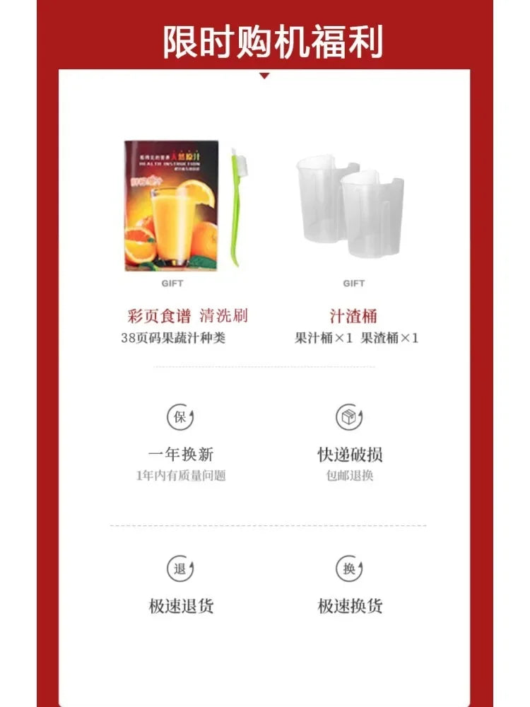 220V High-Capacity Electric Juice Extractor