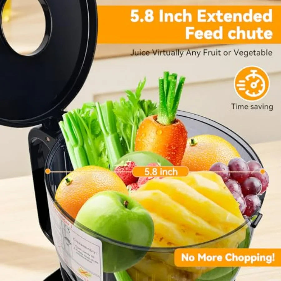 5.8" Extra Wide Feed Chute Cold Press Juicer – Slow Masticating