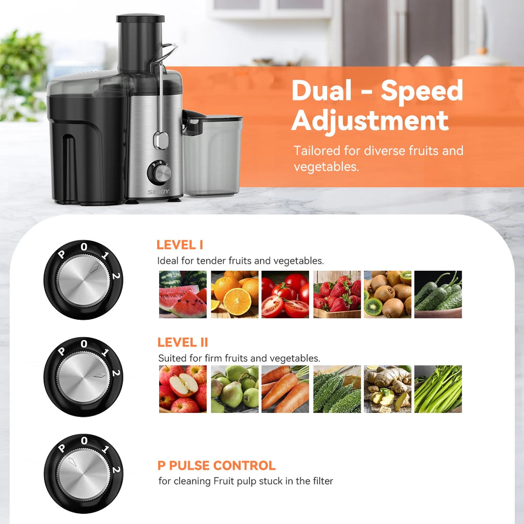 SEJOY Twin-Gear Juicer 500–1000ml