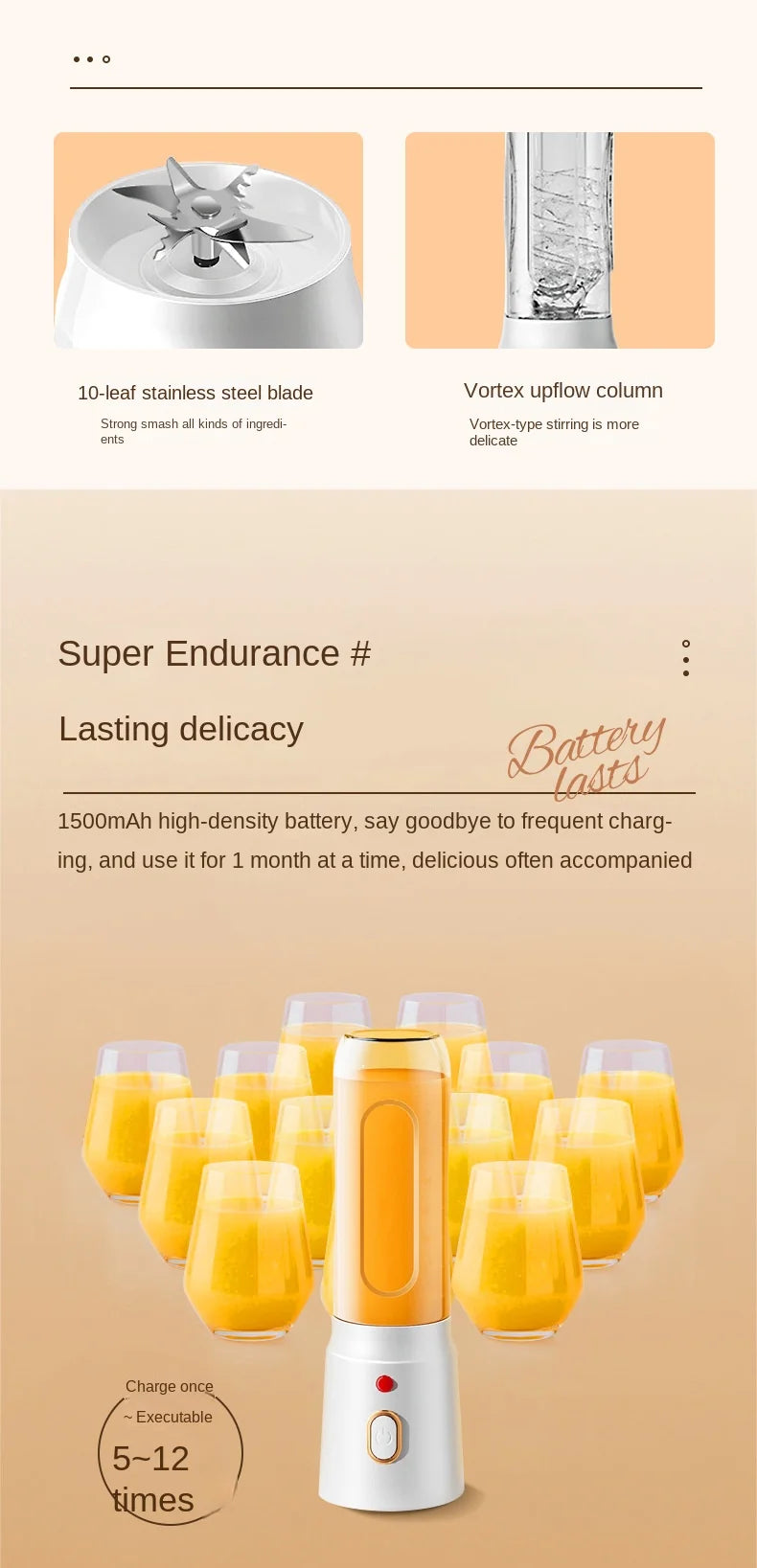 Portable Smoothie Blender for Kitchen & Home