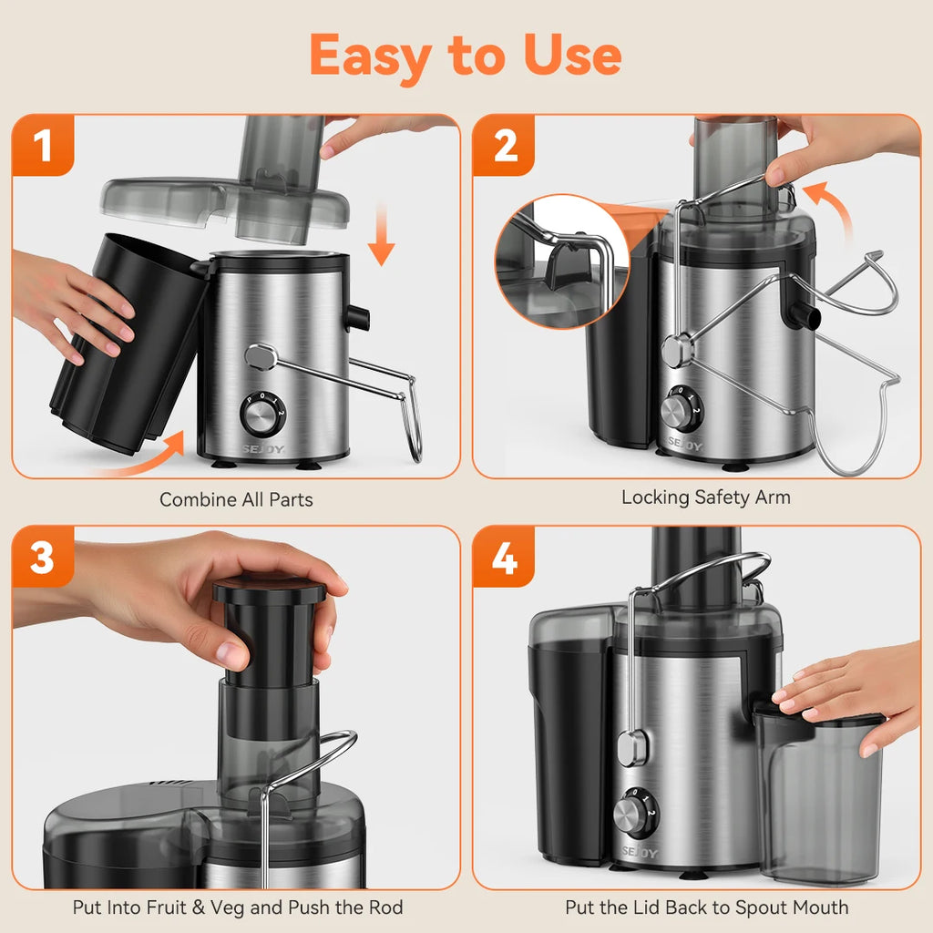 SEJOY Twin-Gear Juicer 500–1000ml