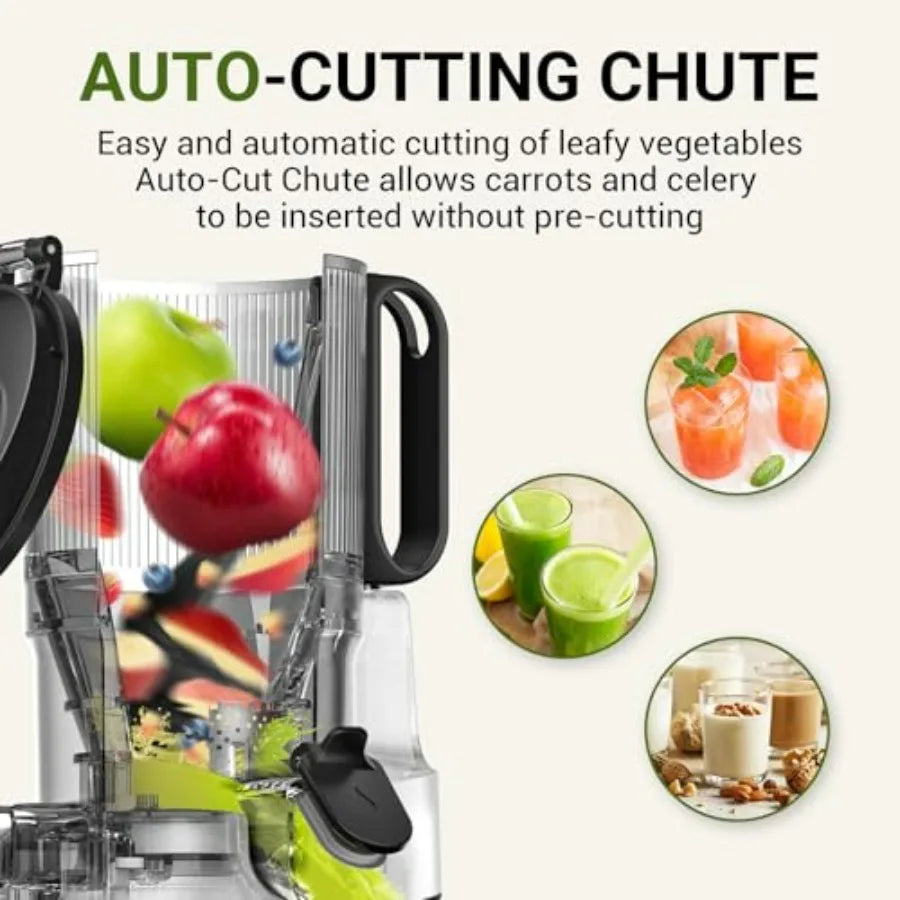 Cold Press Juicer <500ml 5.8” Self-Feeding Triple Strainers