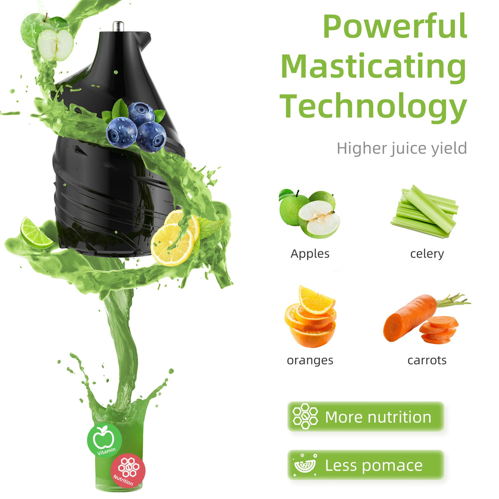 BioloMix Cold Press Juicer Large Feed Chute