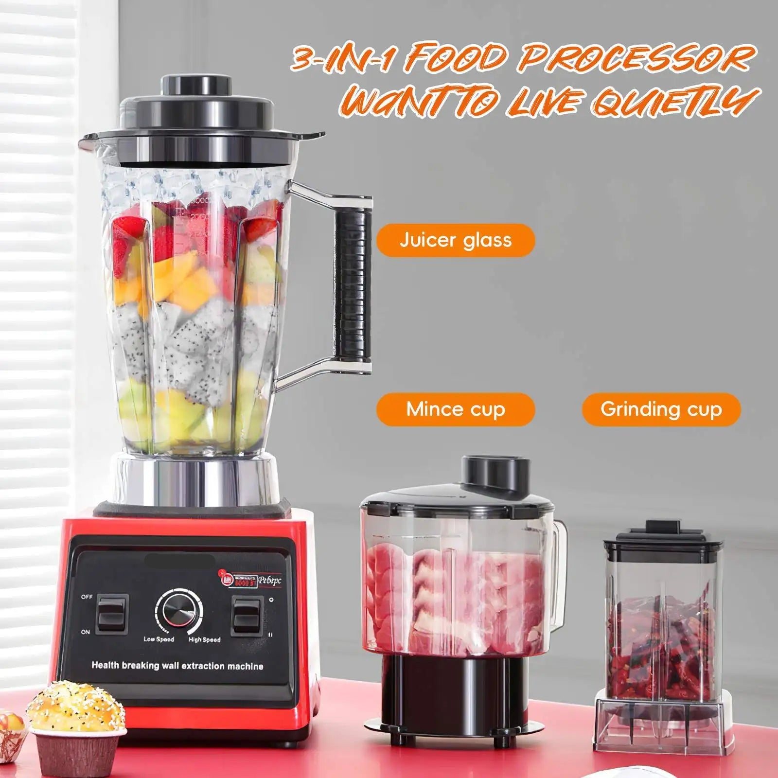 TKKEACE 9500W Blender 3L – 3-in-1 High-Speed